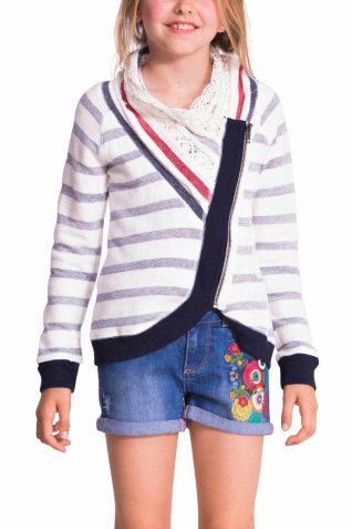 52S34D1_1020 Desigual sweater Carbon with zipper