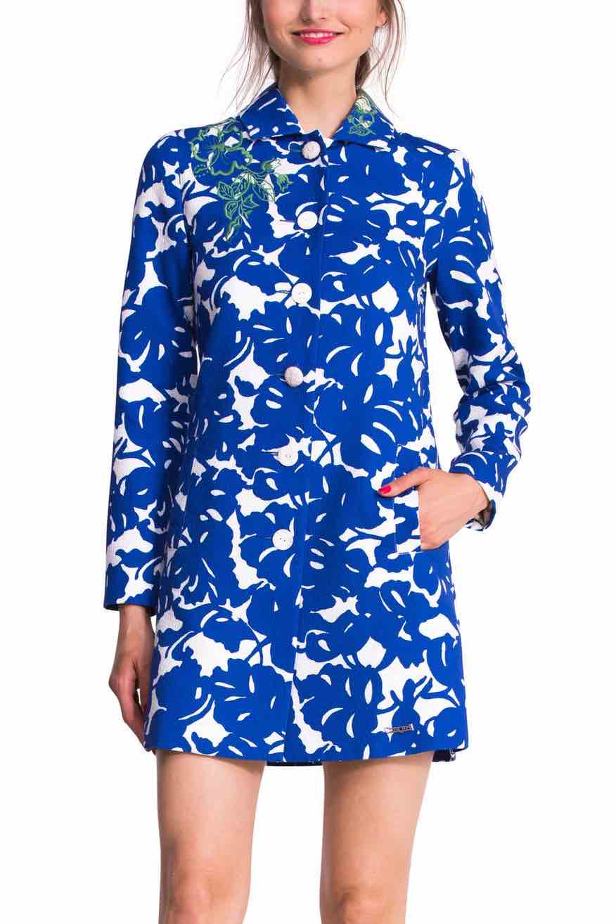 DESIGUAL Coat BRIGO 51E29F4  Blue and White Coat