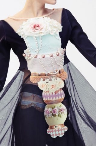 IPNG Turkey Design Black Long Blouse with Tulle