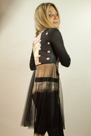 IPNG Turkey Design Black Long Top with Tulle