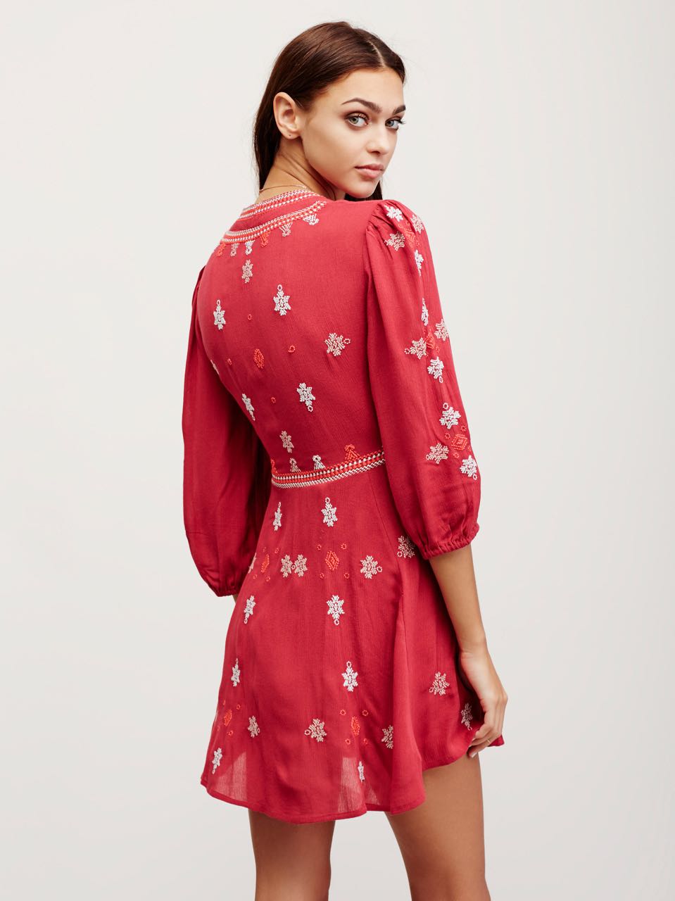 free people red wrap dress