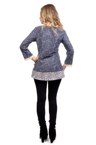 Savage Culture Grey and White Tunic