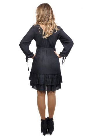 Savage Culture Black Dress with Ruffle Hem