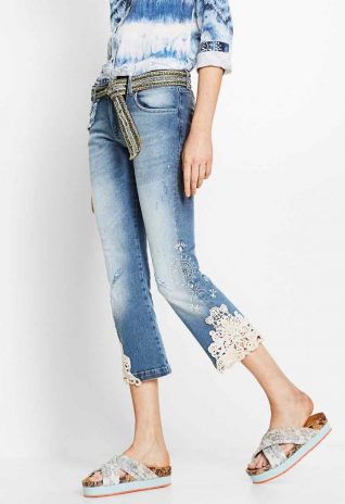 Desigual Jeans Light Wash, Capri