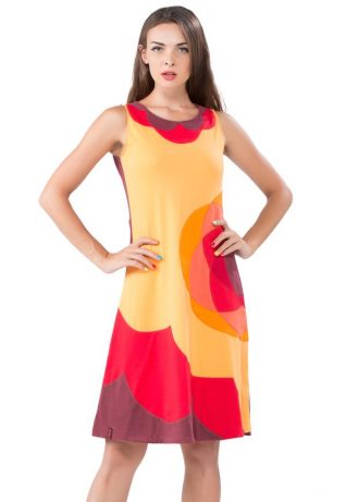 Pygmees Red Yellow Cotton Dress