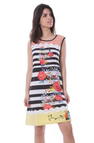 Savage Culture Striped Floral Summer Dress