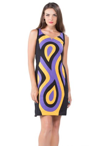 Pygmees Black Purple Yellow Dress
