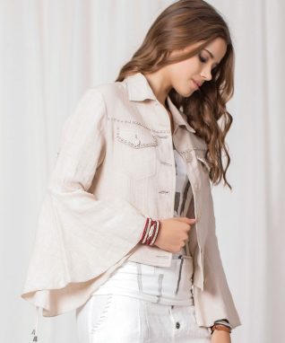 Angels Never Die Linen Pearl Blazer