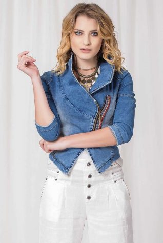 Angels Never Die Denim Jacket Linen Pants