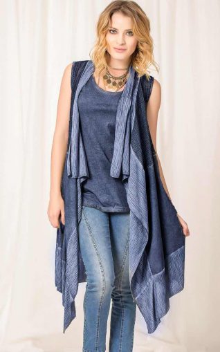 Angels Never Die Blue Vest Cardigan