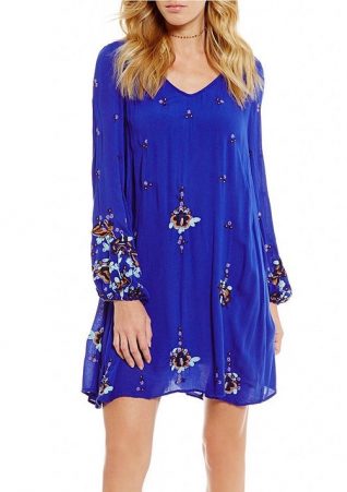 Free People Dress Oxford Embroidered 