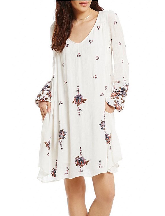 free people white embroidered dress