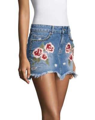 Free People WILD ROSE EMBR MINI Skirt Canada