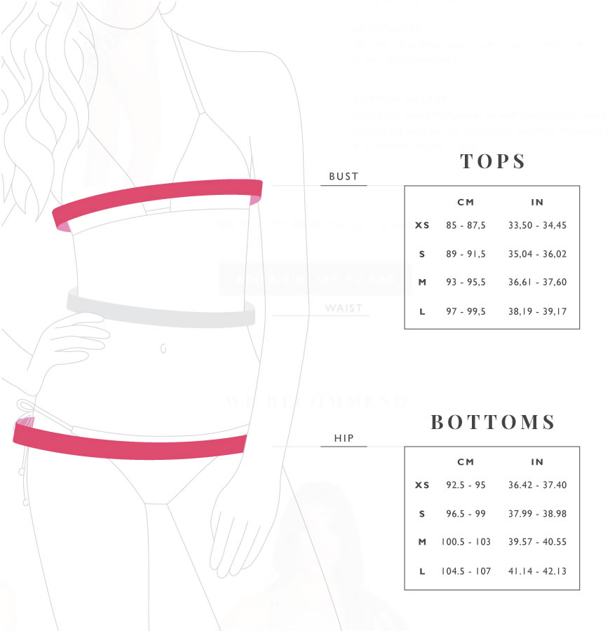 ondademar size guide women swimwear