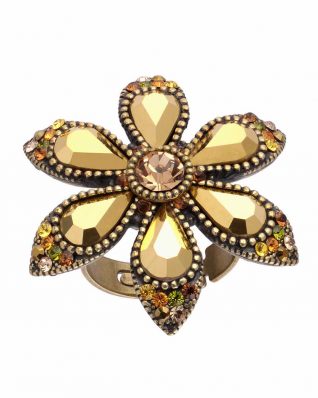 Michal Negrin Crystal Flower Ring