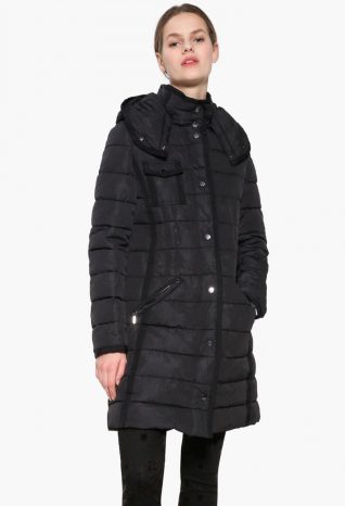 17WWEW47_2000 Desigual Coat Pisa Black Buy Online