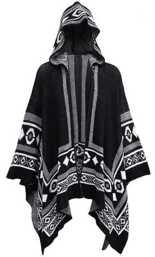 M Made in Italy Black & White Poncho Buy Online