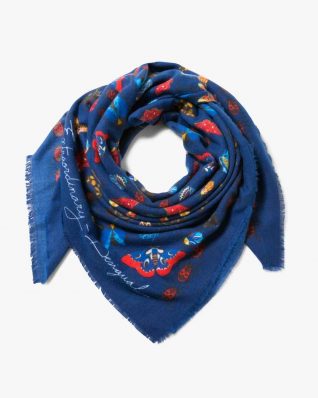 17WAWFG9_5001 Desigual Scarf Winter Floral Big (blue) Buy Online