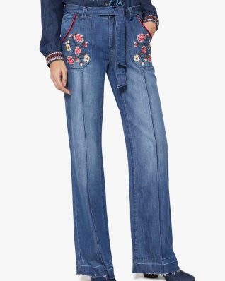 Desigual Wide Leg Denim Pants