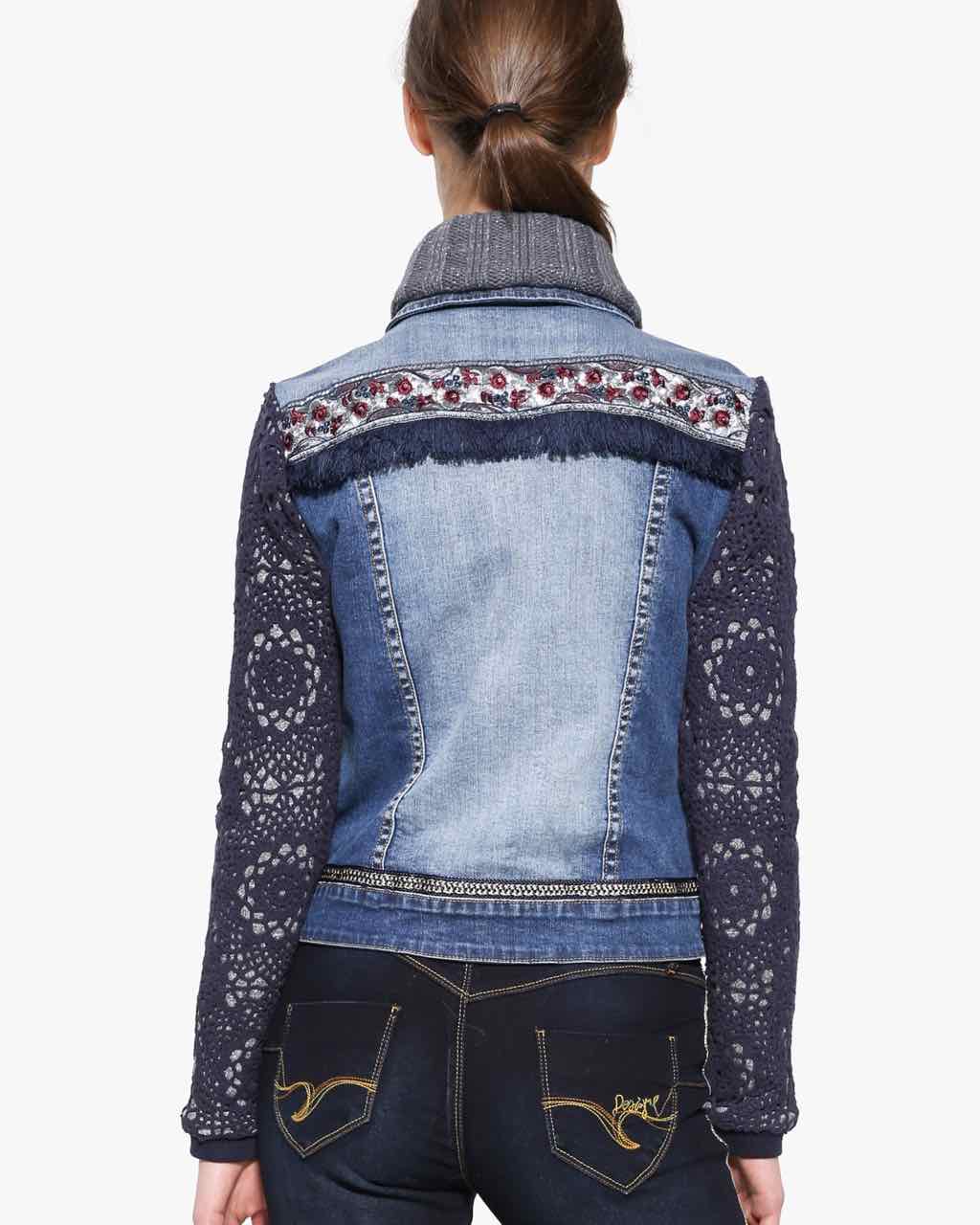 DESIGUAL Denim Jacket EXOTIC CROCHET 17WWED39 Buy Online