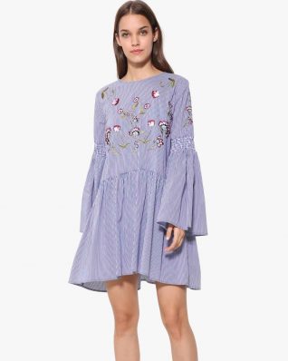 Desigual Flared Dress with Bell Sleeves