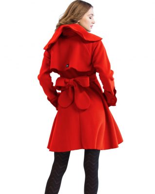 Pygmees Red Winter Coat with Belt