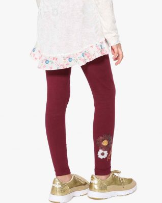 17WGKK16_3006 Desigual Girls Basic Leggings Bordo Canada