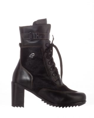 Pajat Black Winter Boots on Heel