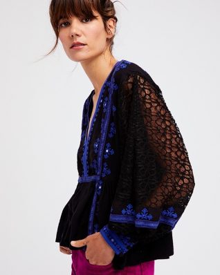 Free People Boogie All Night Top black