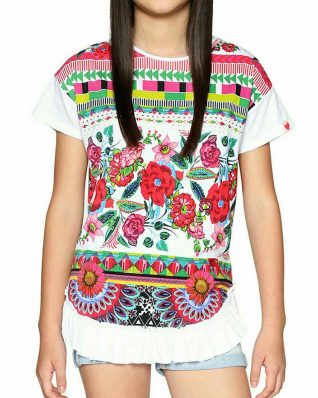 18SGTK36_1000 Desigual Girls T- Shirt Nevada Buy Online
