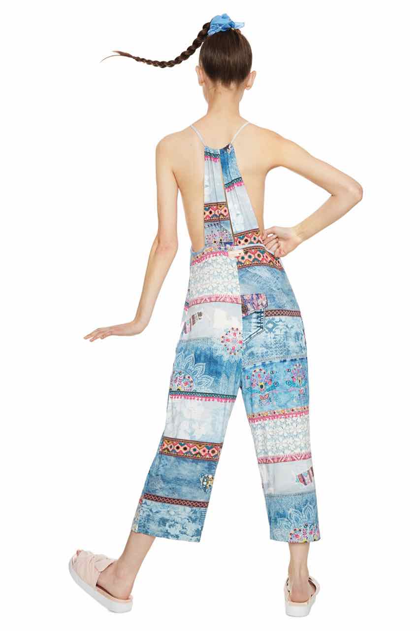 DESIGUAL Pajama Overall Pants Exotic Summer 18SNPK08 | Sleepwear ...