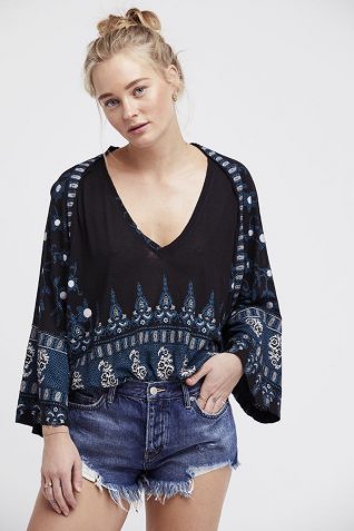 Free People Medallion Top Black