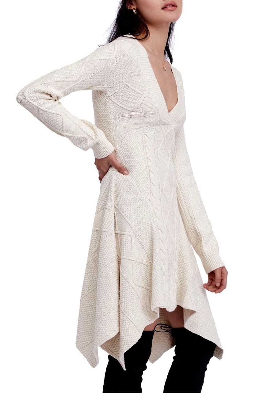 free people cable knit sweater dress