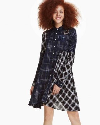 Desigual Plaid Dress Shirt Fressia