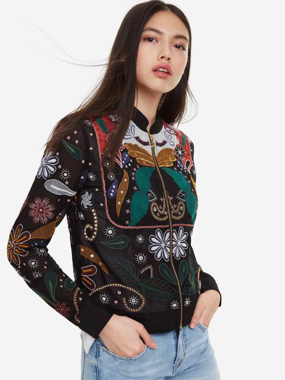 DESIGUAL Jacket Paisley KARIN Embroidery 19SWEW55 Summer 2019