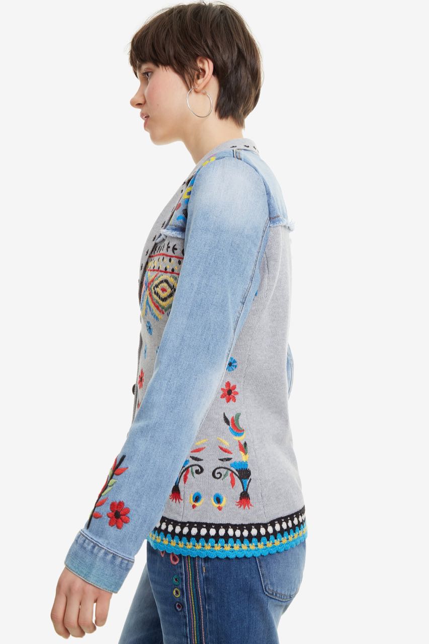 DESIGUAL Denim Pacthes Jacket Barbara Ginebra 19SWJF16 Spring Summer 2019