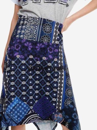 Desigual Skirt Femme - Jupe Imprimée Arty Coupe Regular