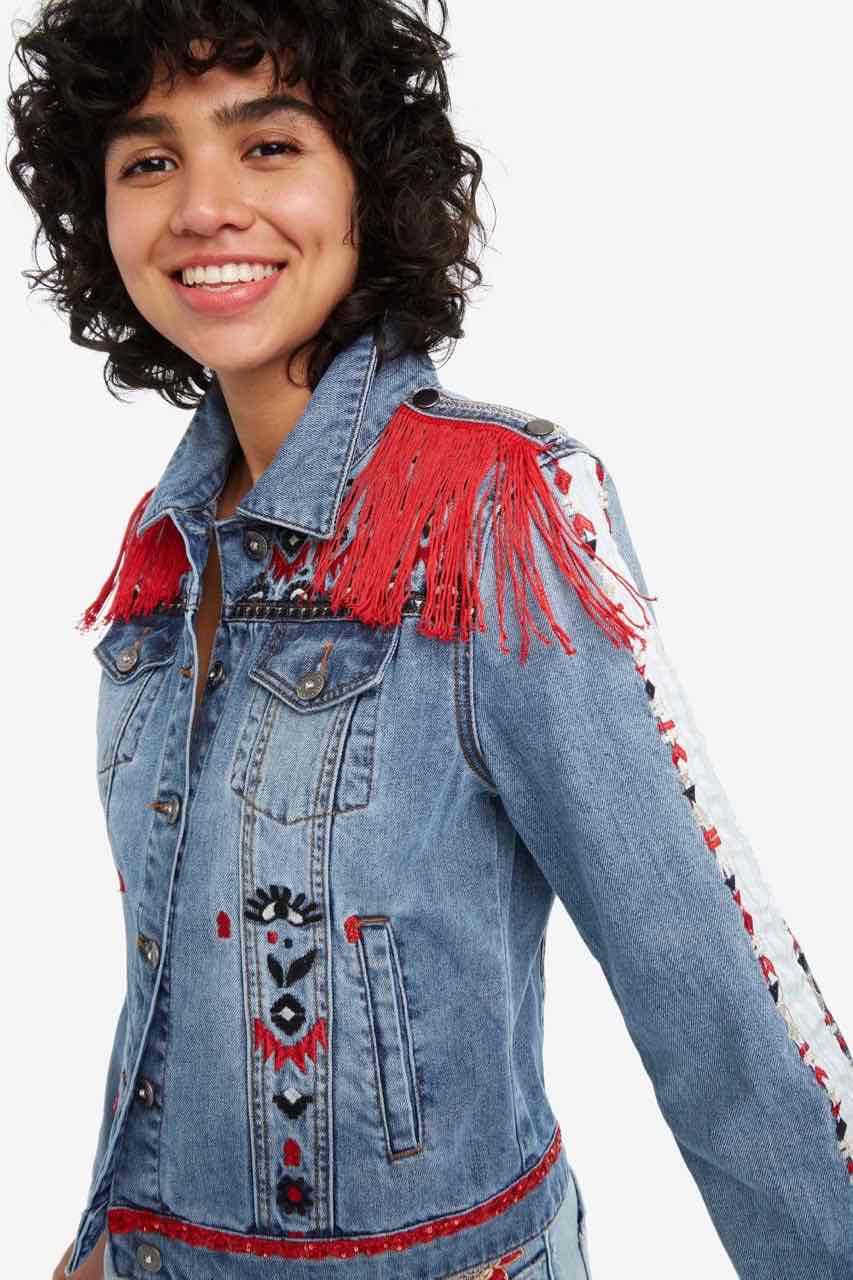 DESIGUAL Denim Jacket EXOTIC BUTTERFLY 