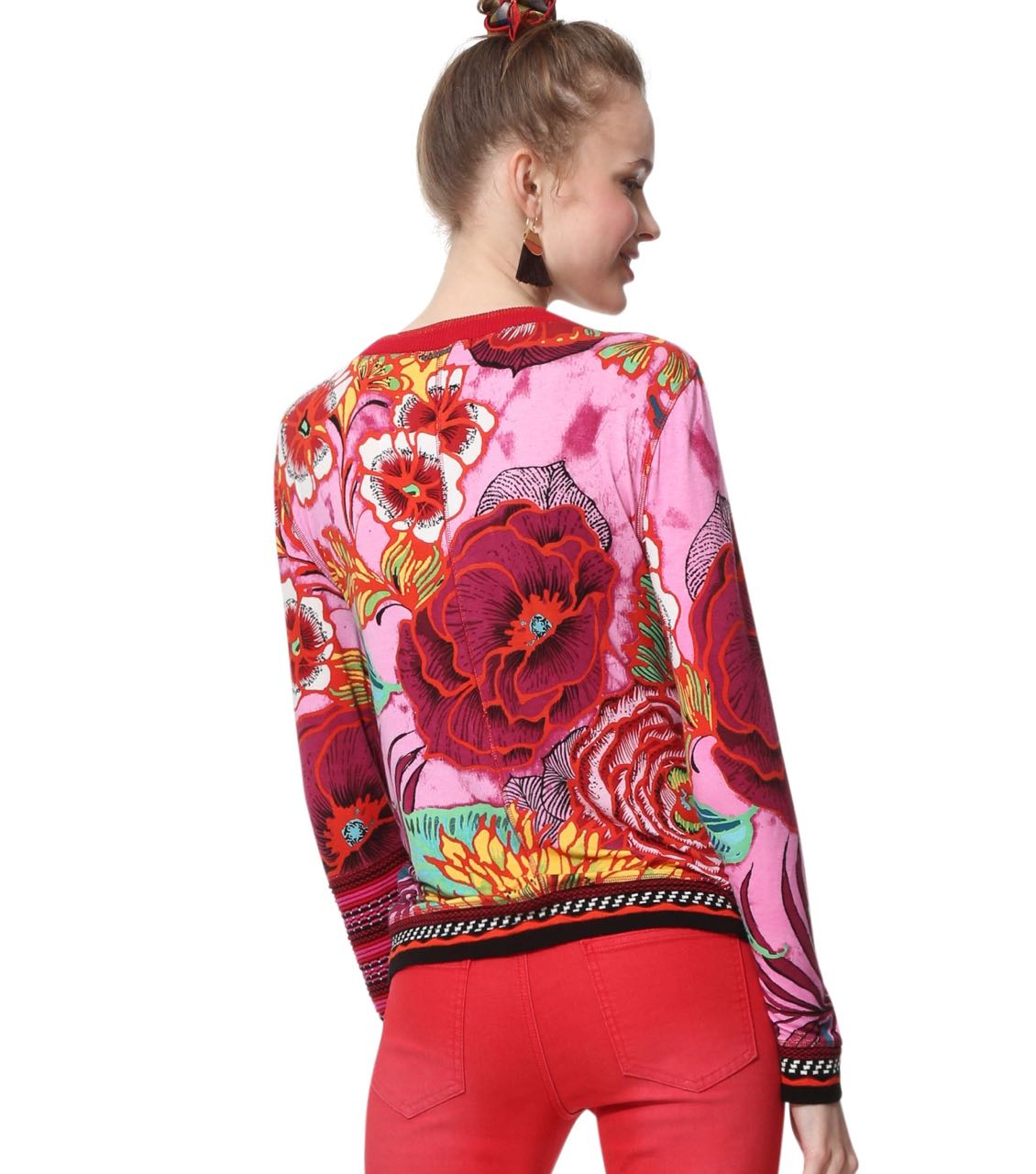 Desigual Red Knit Jacket Zip TOKIO 19SWJF57 Cardigan Summer 2019