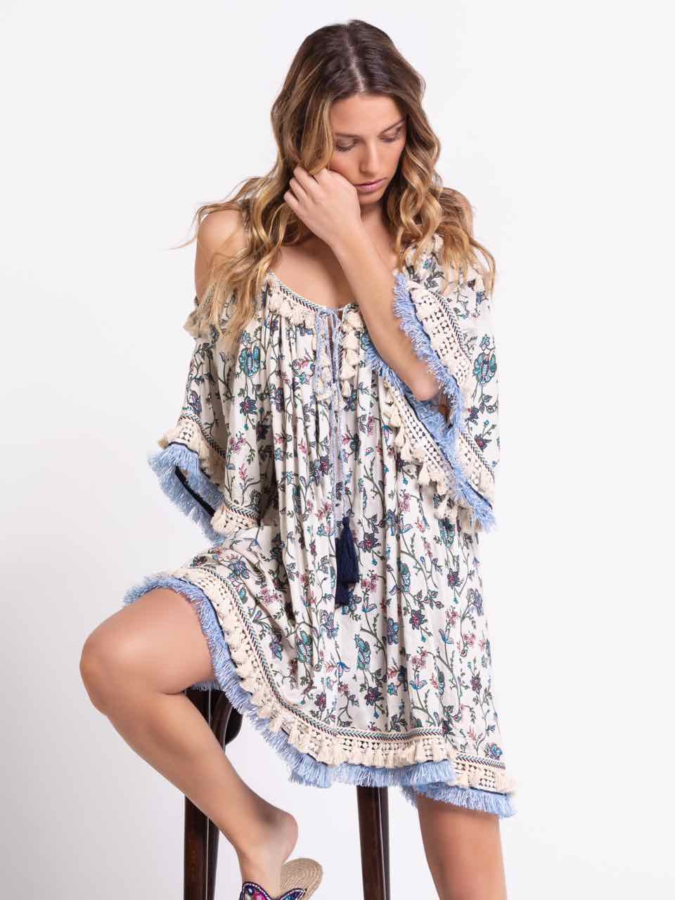 SAVAGE CULTURE Oversize Summer Dress 36679-VE Blue Isla De Weh