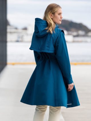 Blaest Fit and Flare Rain Coat Detachable Vest MADRID 5726 Blue