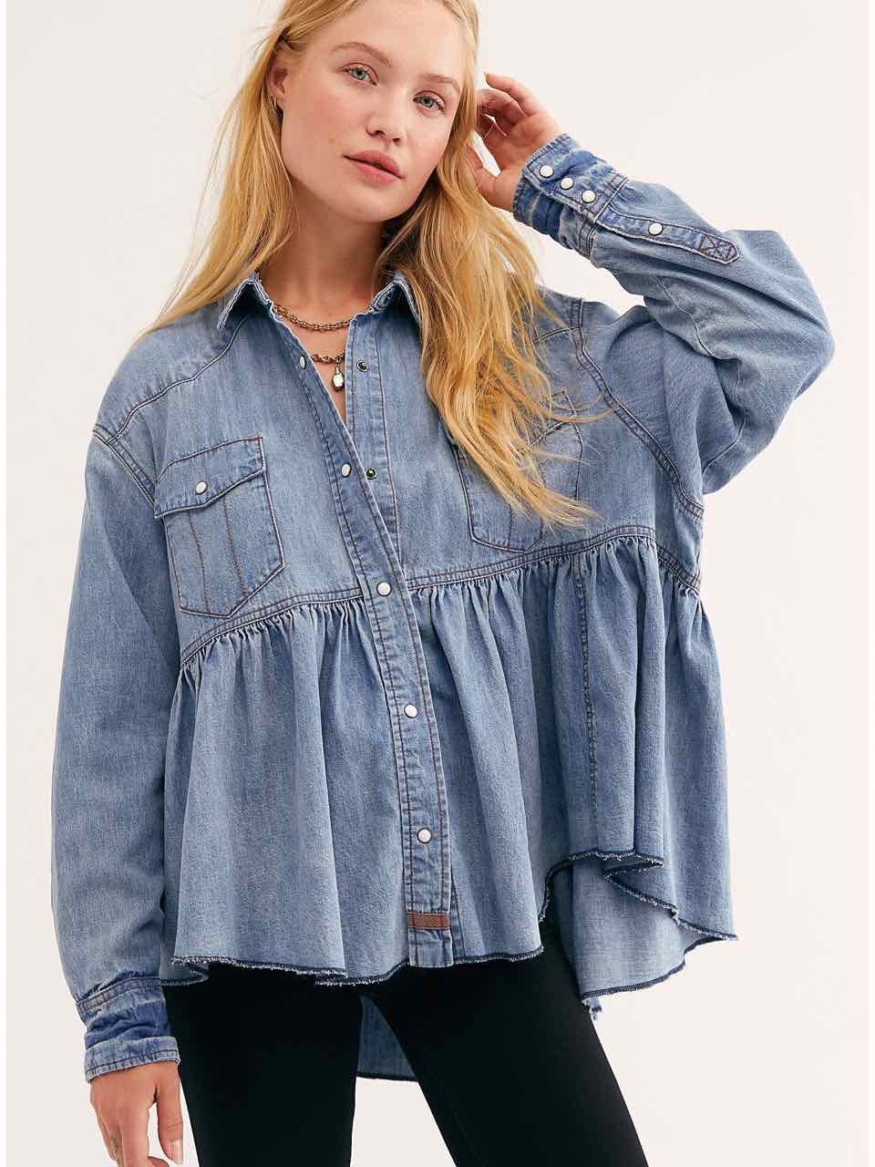 free people button up jeans