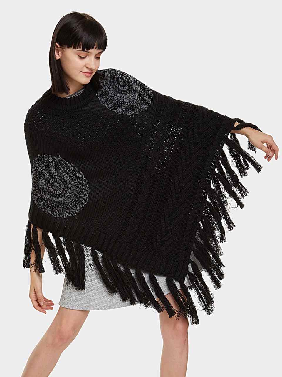 Desigual 19WAIF10 Poncho Accessori Verde Pz.