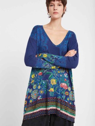 Desigual Long Floral Sweater "Danae"