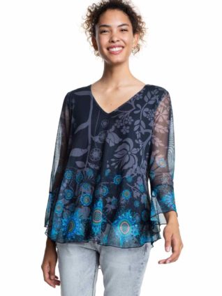 Desigual Floral Mesh Top "Brouke"