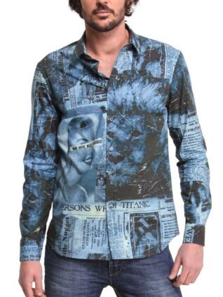 Desigual Men Collage Blue Shirt "Xavier"