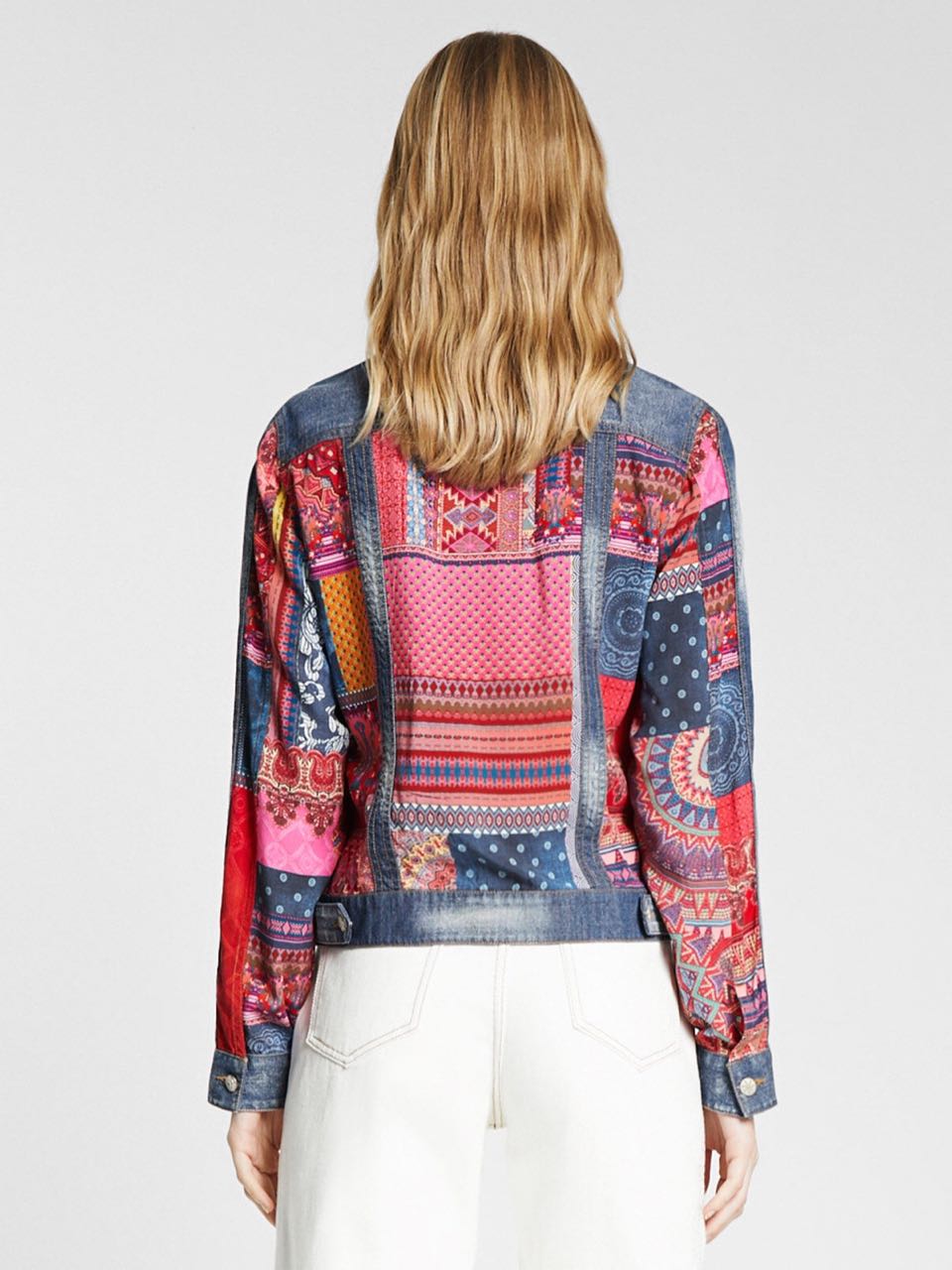 DESIGUAL Boho Patch Denim Jacket Karly 20SWEWAW5053