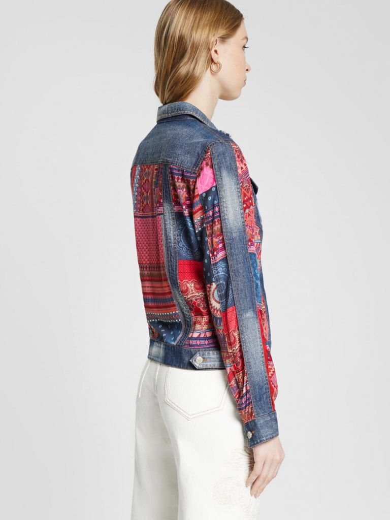 DESIGUAL Boho Patch Denim Jacket Karly 20SWEWAW5053