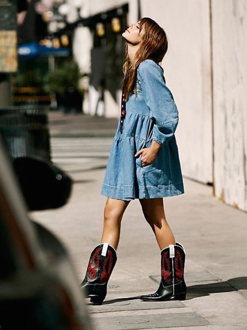 Abito Babydoll Free People In Denim Rosa – Taglia S, Nuovo Con Etichette (prezzo Listino $128) - Foto 6