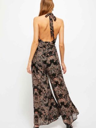 Free People KISSING SUNLIGHT JUMPSUIT Black Combo